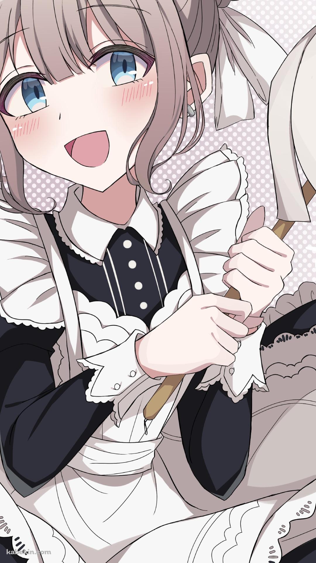 はたきを持つ笑顔の芹沢あさひ / アイドルマスターシャイニーカラーズのAndroidの壁紙(1080px x 1920px) スマホ用