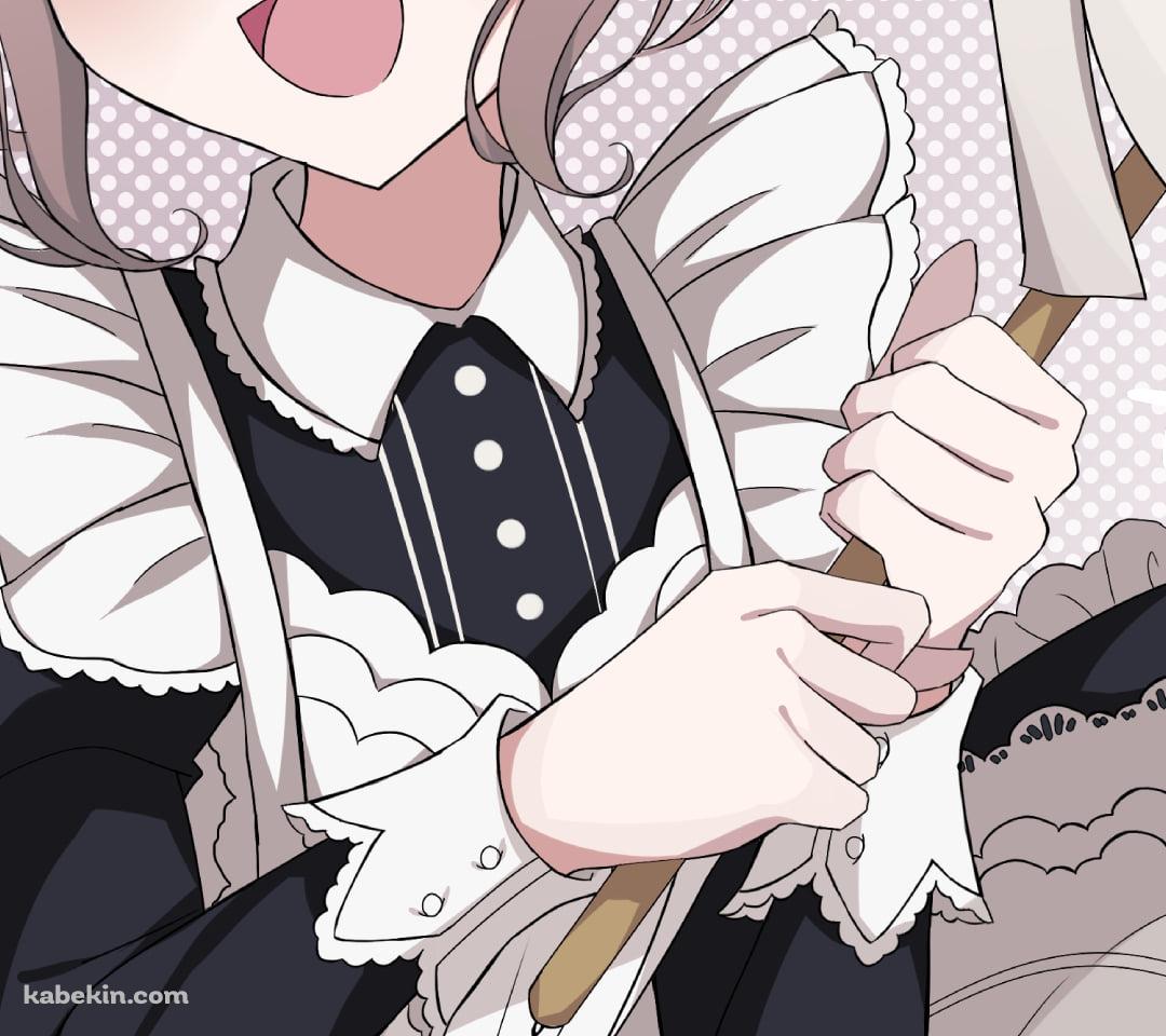 はたきを持つ笑顔の芹沢あさひ / アイドルマスターシャイニーカラーズのAndroidの壁紙(1080px x 960px) スマホ用