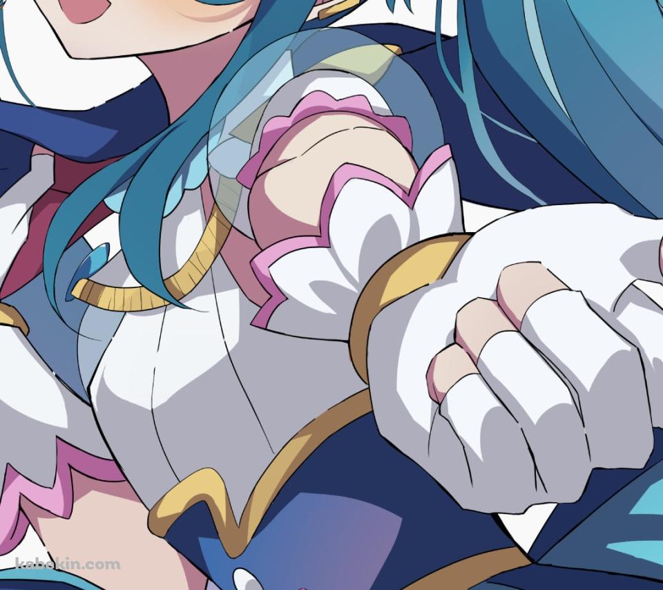 左手でポーズを取る可愛いキュアスカイ / ソラ・ハレワタール / ひろがるスカイ!プリキュアのAndroidの壁紙(960px x 854px) スマホ用