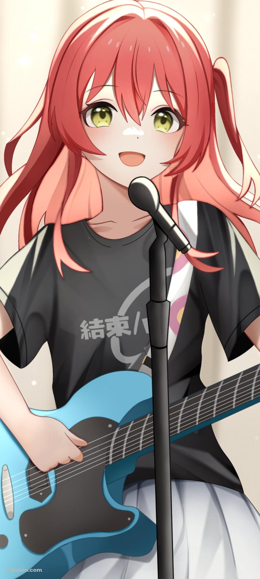 ライブで水色のギターを弾く喜多郁代 / ぼっち・ざ・ろっく!のAndroidの壁紙(1080px x 2400px) スマホ用