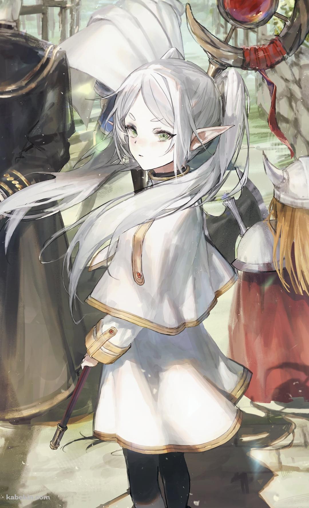 振り向くフリーレン / ヒンメル / アイゼン / ハイター / 葬送のフリーレンのAndroidの壁紙(1080px x 1776px) スマホ用