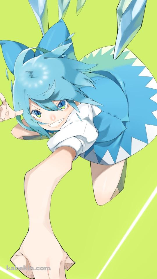 左手の指を突き出すチルノ / 東方のAndroidの壁紙(540px x 960px) スマホ用