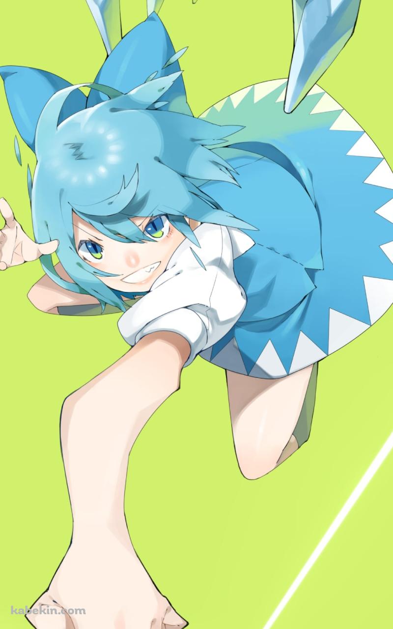 左手の指を突き出すチルノ / 東方のAndroidの壁紙(800px x 1280px) スマホ用