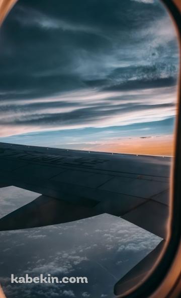 機窓から見える主翼 / 飛行機のAndroidの壁紙(360px x 592px) スマホ用
