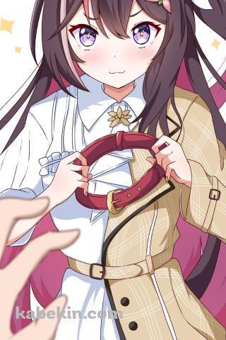 首輪をはめようとする可愛いAZKi / ホロライブ / バーチャルYouTuber / VtuberのAndroidの壁紙(320px x 480px) スマホ用