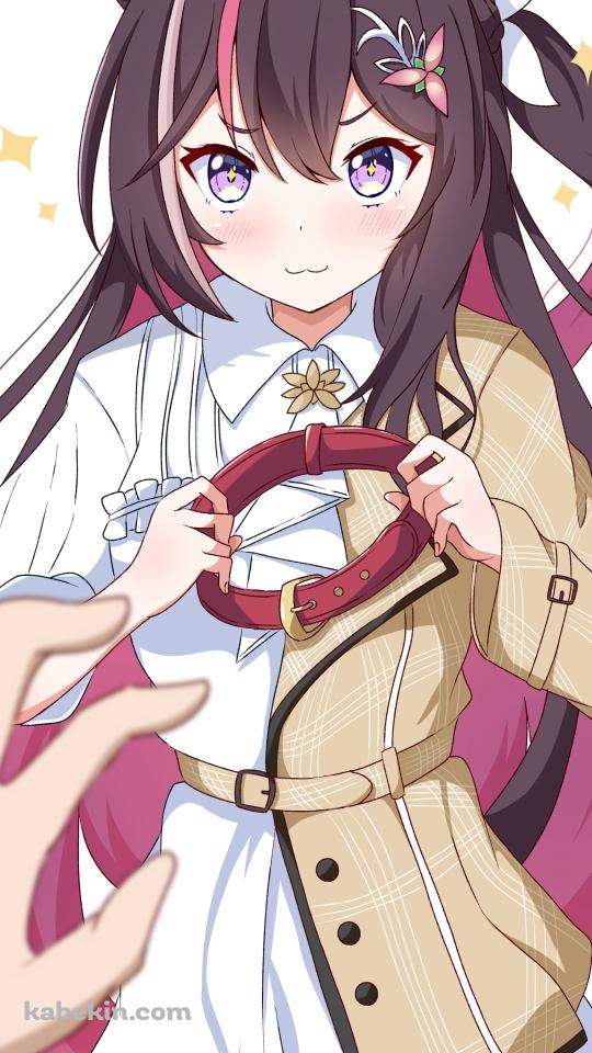 首輪をはめようとする可愛いAZKi / ホロライブ / バーチャルYouTuber / VtuberのAndroidの壁紙(540px x 960px) スマホ用