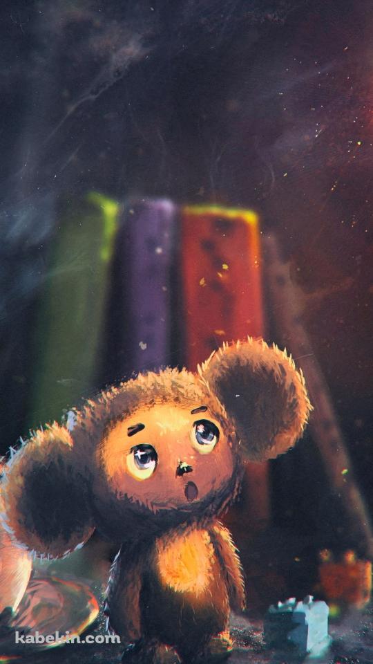 机の上のチェブラーシカのAndroidの壁紙(540px x 960px) スマホ用