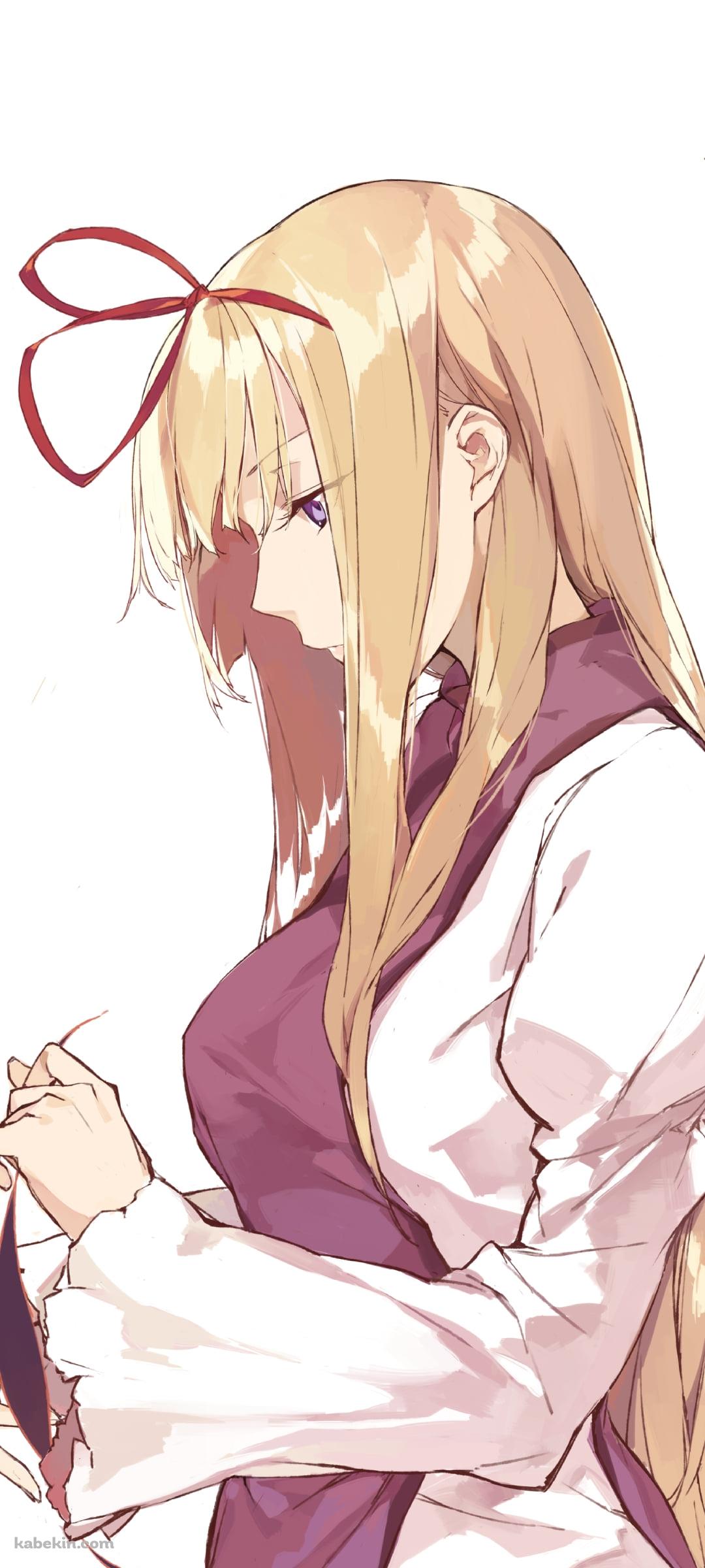 赤いリボンをつけた八雲紫 / 東方のAndroidの壁紙(1080px x 2400px) スマホ用