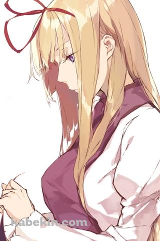 赤いリボンをつけた八雲紫 / 東方のAndroidの壁紙(320px x 480px) スマホ用