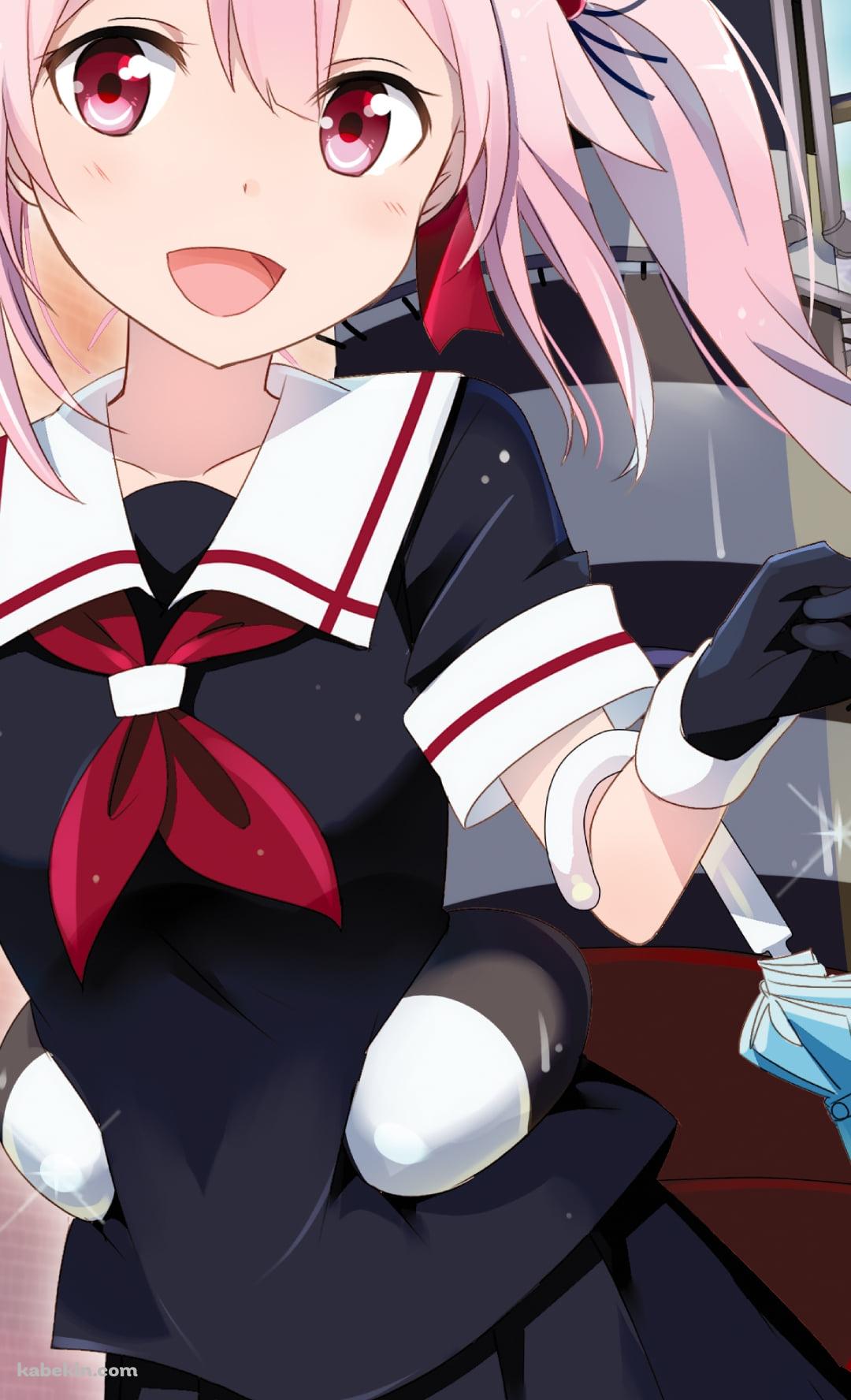 水色の傘を持つ春雨 / 艦隊これくしょんのAndroidの壁紙(1080px x 1776px) スマホ用
