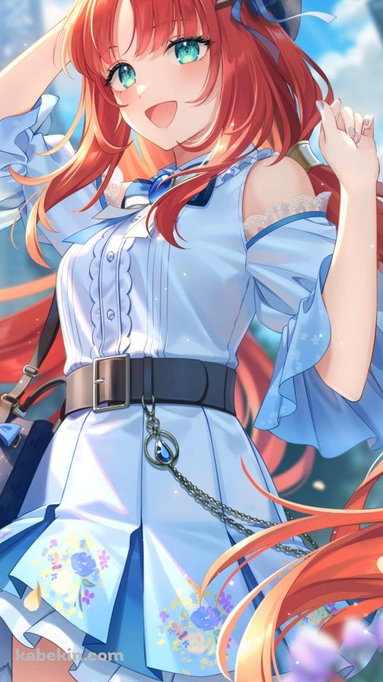 ベレー帽に手をかける笑顔のニィロウ / 原神のAndroidの壁紙(540px x 960px) スマホ用