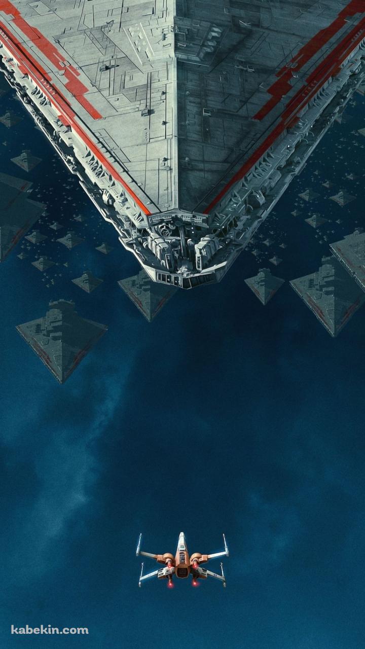 巨大な宇宙船に対峙するXウィング / スターウォーズのAndroidの壁紙(720px x 1280px) スマホ用