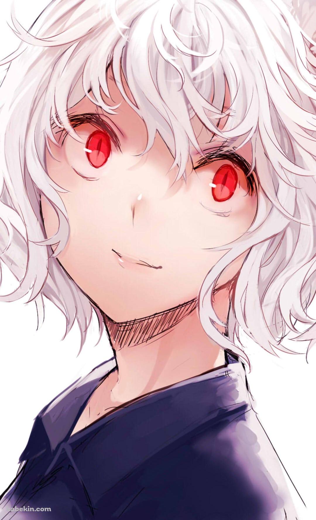 赤い瞳でこちらを見つめるネフェルピトー / ハンターxハンターのAndroidの壁紙(1080px x 1776px) スマホ用