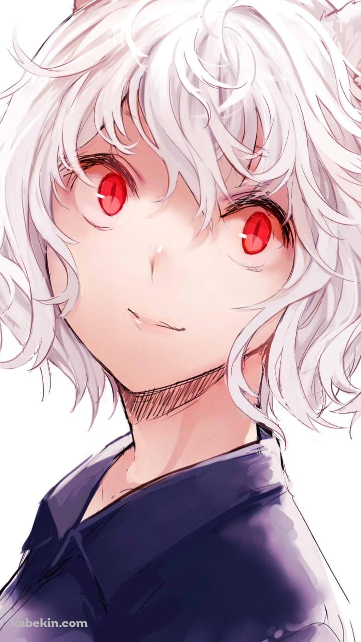 赤い瞳でこちらを見つめるネフェルピトー / ハンターxハンターのAndroidの壁紙(720px x 1280px) スマホ用