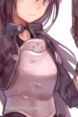 左手に銃を持つキリアス / SAO / ソードアートオンラインのAndroidの壁紙(320px x 480px) スマホ用