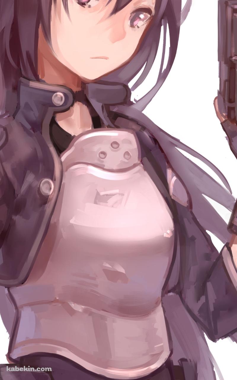 左手に銃を持つキリアス / SAO / ソードアートオンラインのAndroidの壁紙(800px x 1280px) スマホ用