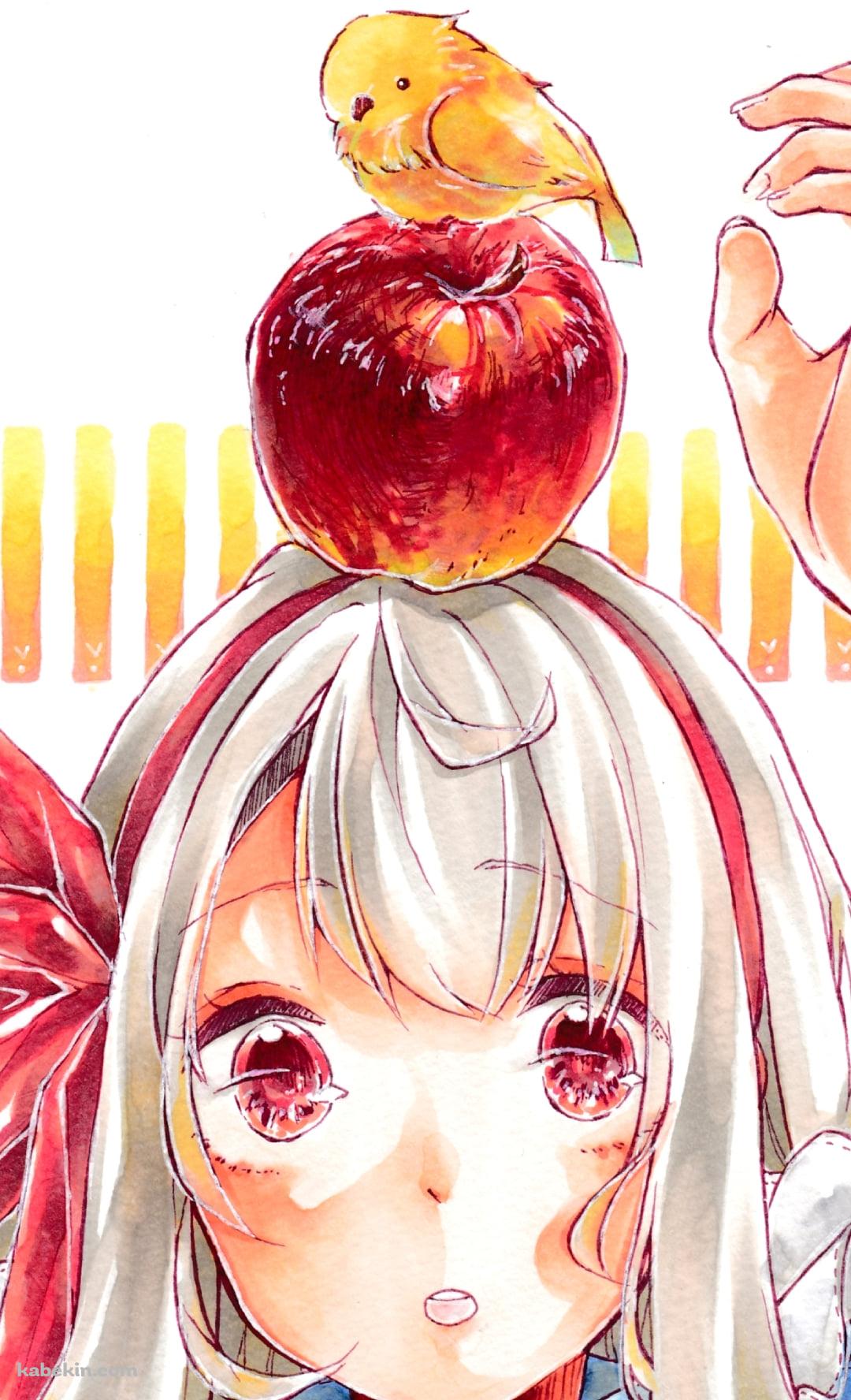 リンゴと黄色い鳥を頭に乗せるマリー / メカクシティアクターズのAndroidの壁紙(1080px x 1776px) スマホ用