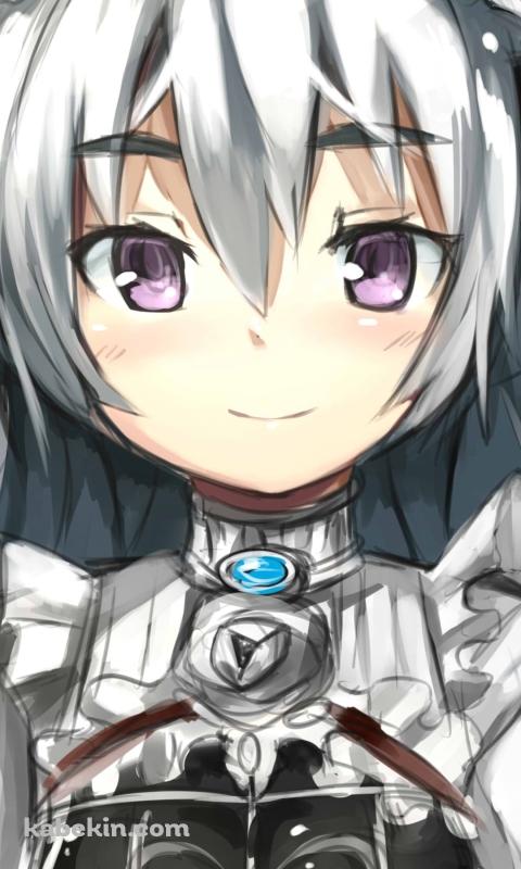 真っ直ぐこちらを見つめるチャイカ・トラバント / ラフスケッチ / 棺姫のチャイカのAndroidの壁紙(480px x 800px) スマホ用