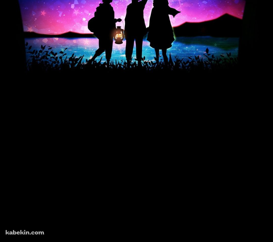 星を見上げるミカサ・アッカーマン / エレン・イェーガー / アルミン・アルレルト / 進撃の巨人のAndroidの壁紙(1080px x 960px) スマホ用