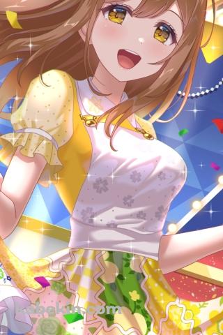 スカートの裾を持つ国木田花丸 / ラブライブ!サンシャイン!!のAndroidの壁紙(320px x 480px) スマホ用