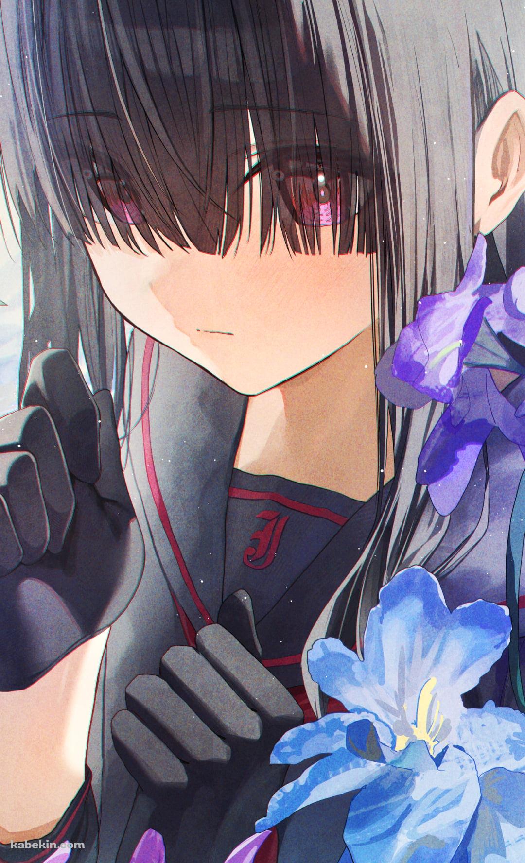 青と紫の花と正義実現委員会のモブ / ブルーアーカイブのAndroidの壁紙(1080px x 1776px) スマホ用