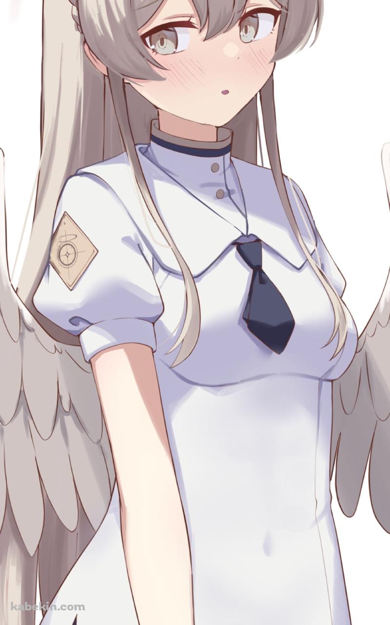 照れている桐藤ナギサ / ブルーアーカイブのAndroidの壁紙(800px x 1280px) スマホ用