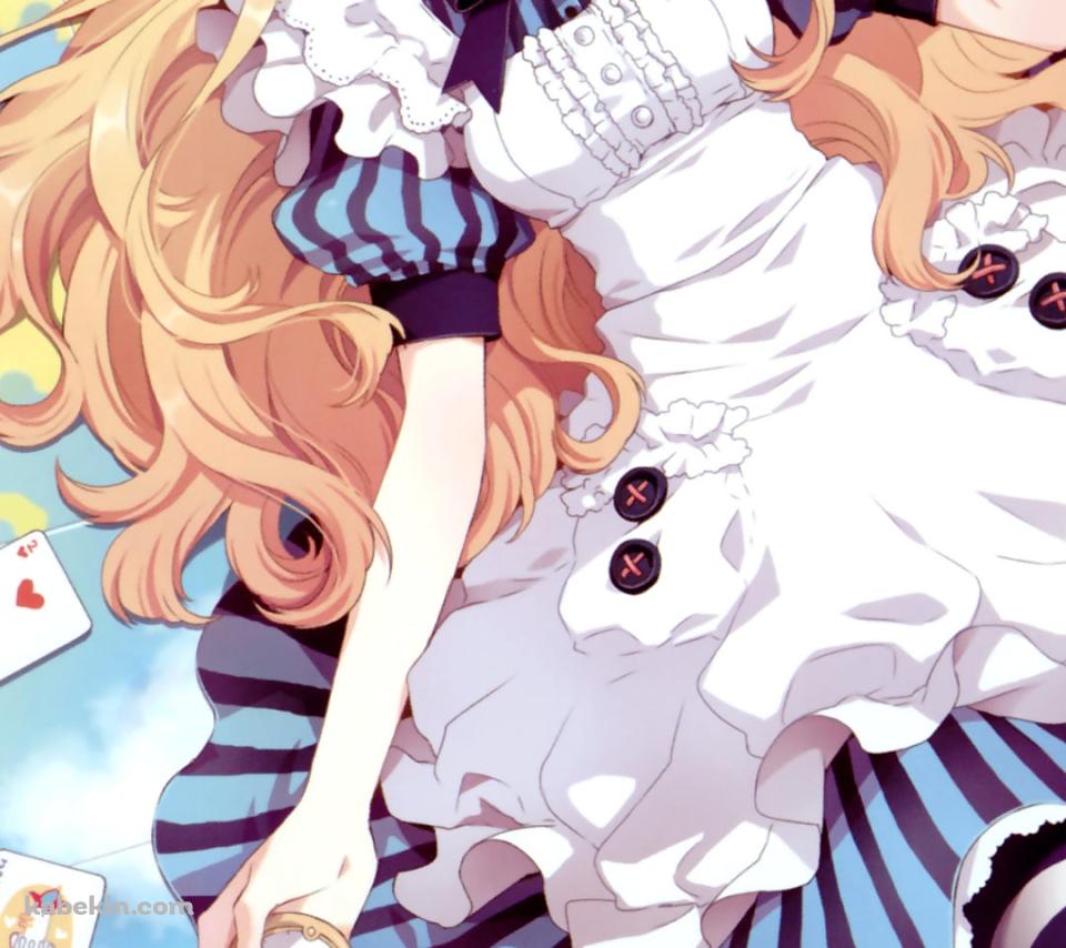 地球儀の上に仰向けになるアリス / 不思議の国のアリスのAndroidの壁紙(960px x 854px) スマホ用