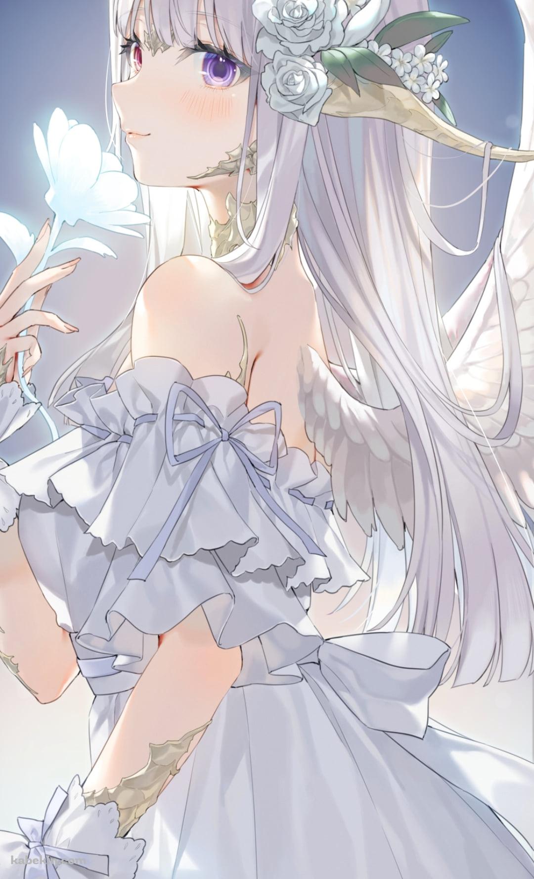 窓辺で白い花を持つアウラ / ファイナルファンタジーXIV: 新生エオルゼアのAndroidの壁紙(1080px x 1776px) スマホ用