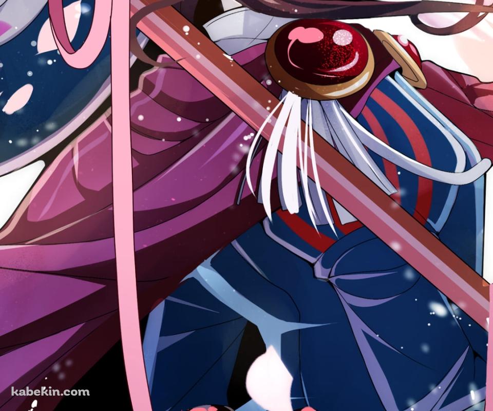 赤い杖を持ち振り返る木之本桜 / カードキャプターさくらのAndroidの壁紙(960px x 800px) スマホ用