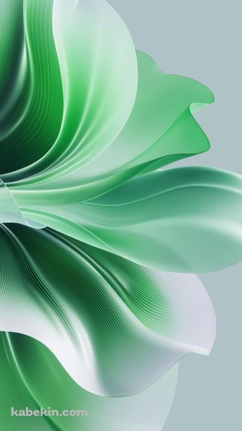 綺麗な緑のグラデーションの柔らかい布のAndroidの壁紙(480px x 854px) スマホ用