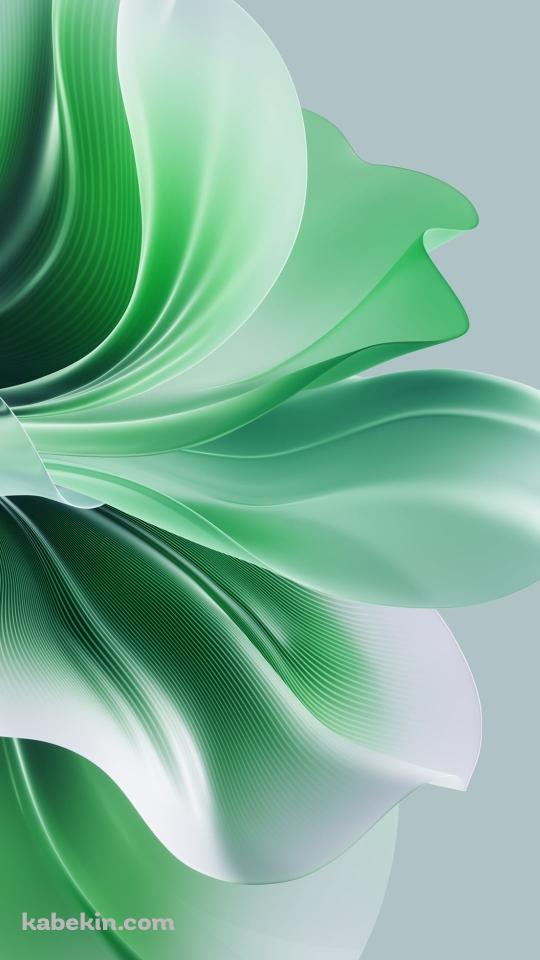綺麗な緑のグラデーションの柔らかい布のAndroidの壁紙(540px x 960px) スマホ用