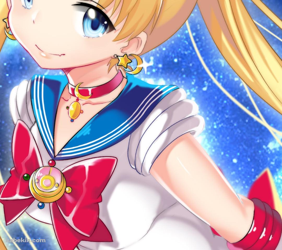 三日月とキラキラした月野うさぎ / 美少女戦士セーラームーンのAndroidの壁紙(1080px x 960px) スマホ用