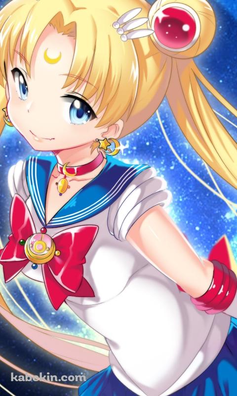 三日月とキラキラした月野うさぎ / 美少女戦士セーラームーンのAndroidの壁紙(480px x 800px) スマホ用