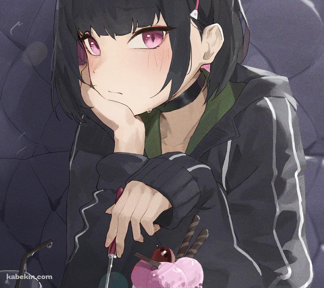 スプーンを持ちこちらを見つめる杏山カズサ / パフェ / ブルーアーカイブのAndroidの壁紙(1080px x 960px) スマホ用