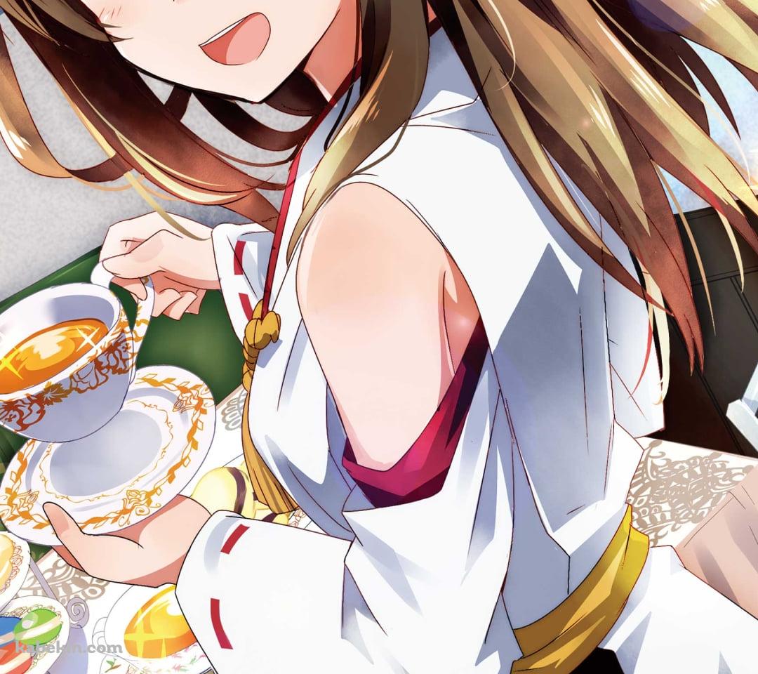 ティーカップを持つ金剛 / 艦隊これくしょんのAndroidの壁紙(1080px x 960px) スマホ用