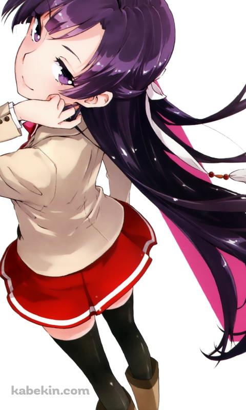 髪をなびかせて振り向く流木野サキ / 革命機ヴァルヴレイヴのAndroidの壁紙(480px x 800px) スマホ用