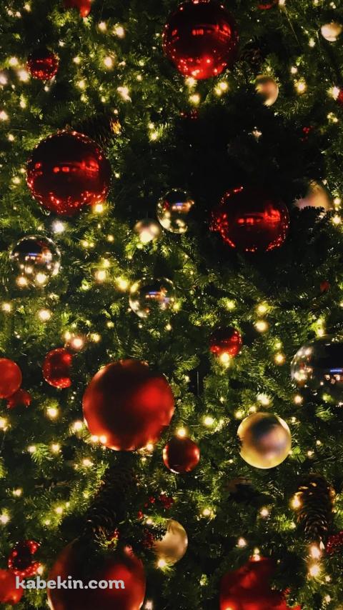 画面いっぱいのクリスマスツリー / オーナメントのAndroidの壁紙(480px x 854px) スマホ用