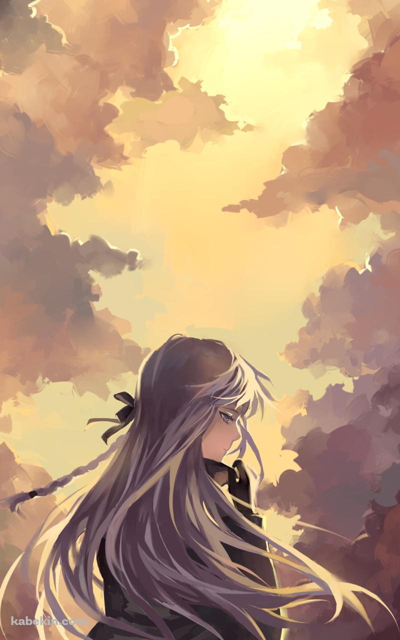 雲と霧切響子 / 後ろ姿 / ダンガンロンパのAndroidの壁紙(800px x 1280px) スマホ用