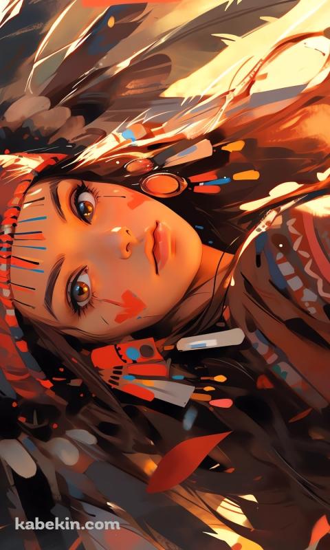 AIで描かれたインディアンの可愛い女性のAndroidの壁紙(480px x 800px) スマホ用