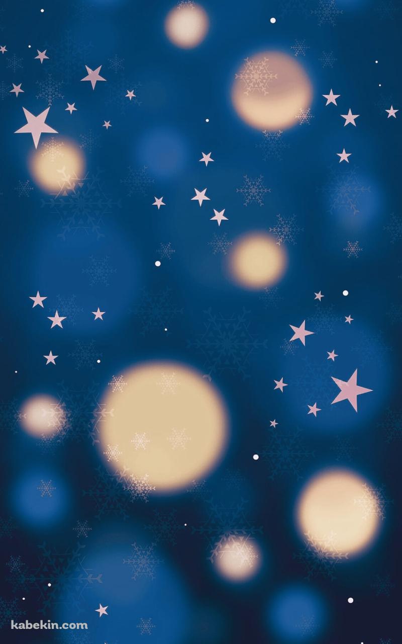 青いクリスマス / 星 / 氷の結晶 / ランプの光 / 綺麗のAndroidの壁紙(800px x 1280px) スマホ用