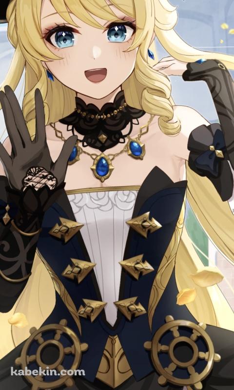 笑顔で手を振るナヴィア / 原神のAndroidの壁紙(480px x 800px) スマホ用