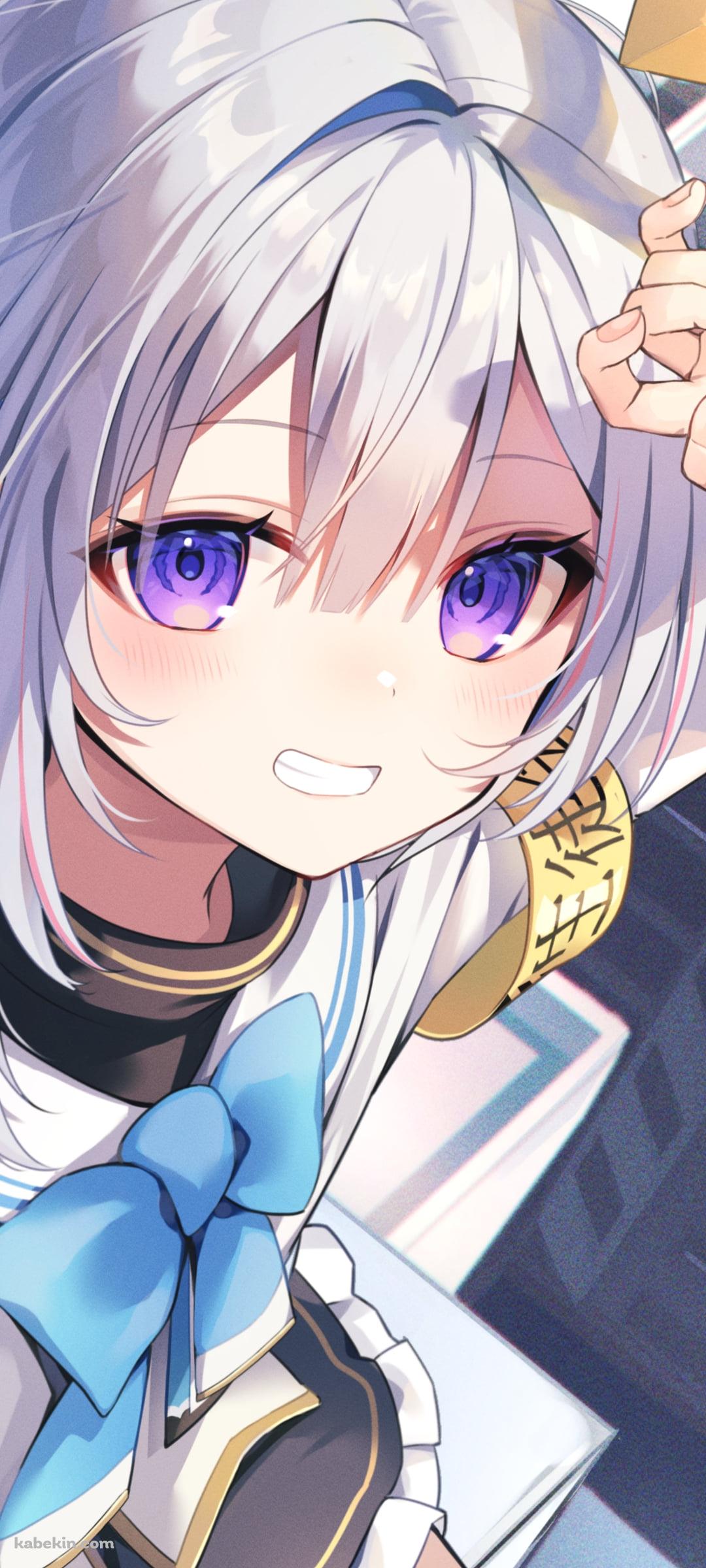手をかざして空を見上げる天音かなた / ホロライブ / バーチャルYouTuber / VtuberのAndroidの壁紙(1080px x 2400px) スマホ用