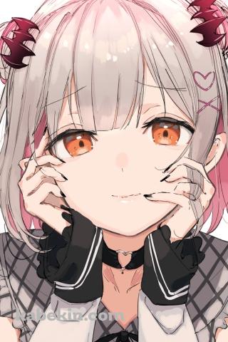 頬杖をつく周防パトラ / バーチャルYouTuberのAndroidの壁紙(320px x 480px) スマホ用