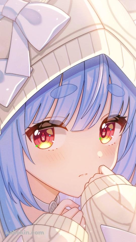 兎耳のフードを被った可愛い兎田ぺこら / ホロライブ / バーチャルYouTuber / VtuberのAndroidの壁紙(540px x 960px) スマホ用