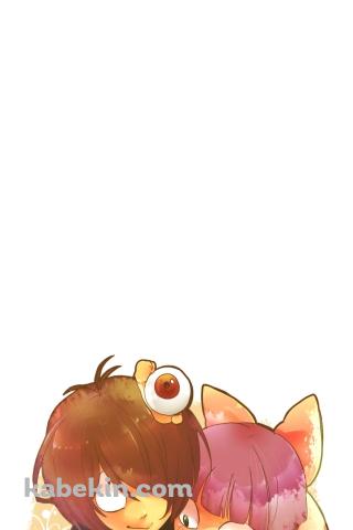 猫娘と抱き合う鬼太郎 / 目玉おやじ / ゲゲゲの鬼太郎のAndroidの壁紙(320px x 480px) スマホ用