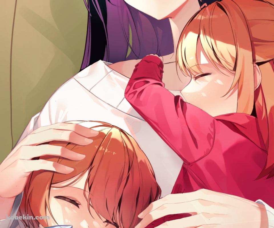 昼寝する星野アイと星野ルビーと星野アクア / 推しの子のAndroidの壁紙(960px x 800px) スマホ用