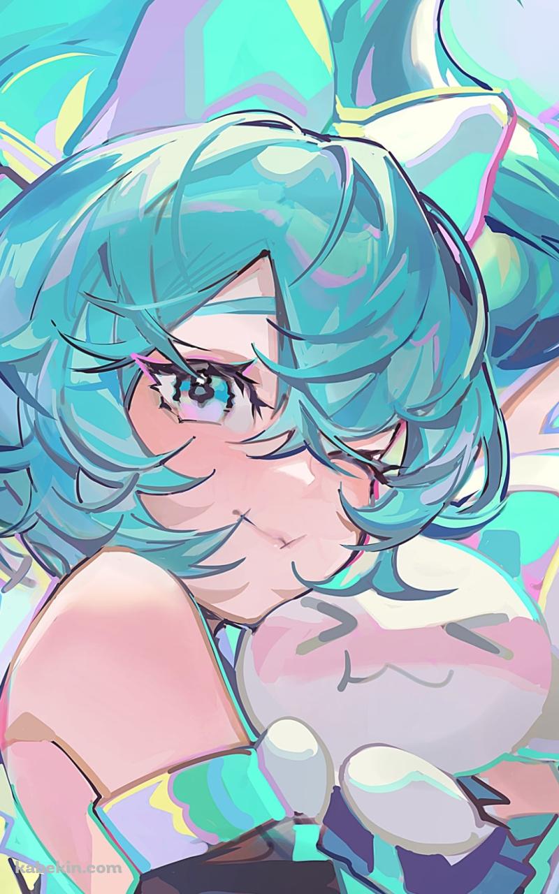 シナモロールを抱くシナミク / 初音ミク / サンリオ / ボカロのAndroidの壁紙(800px x 1280px) スマホ用