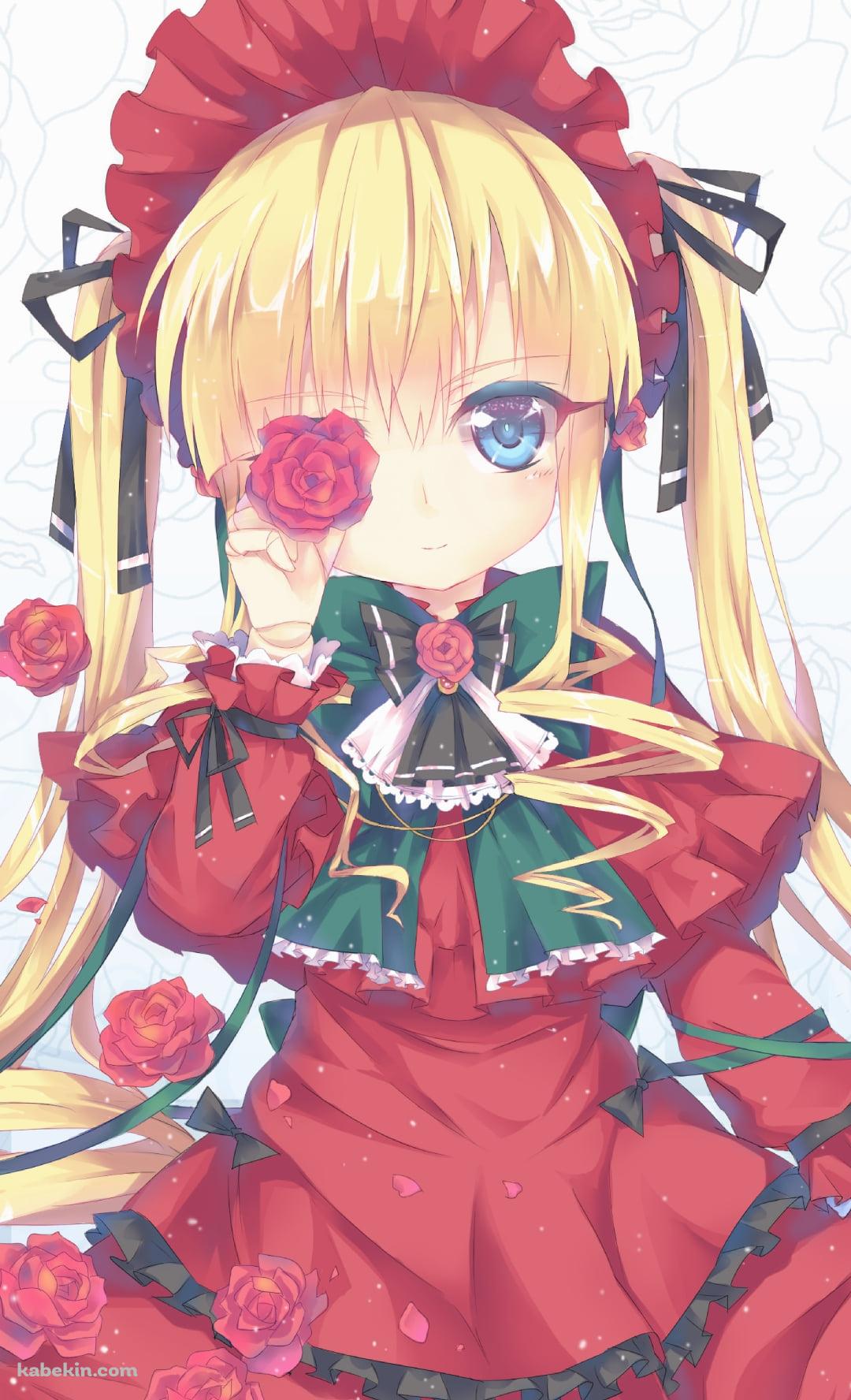赤い薔薇を持つ真紅 / ローゼンメイデンのAndroidの壁紙(1080px x 1776px) スマホ用