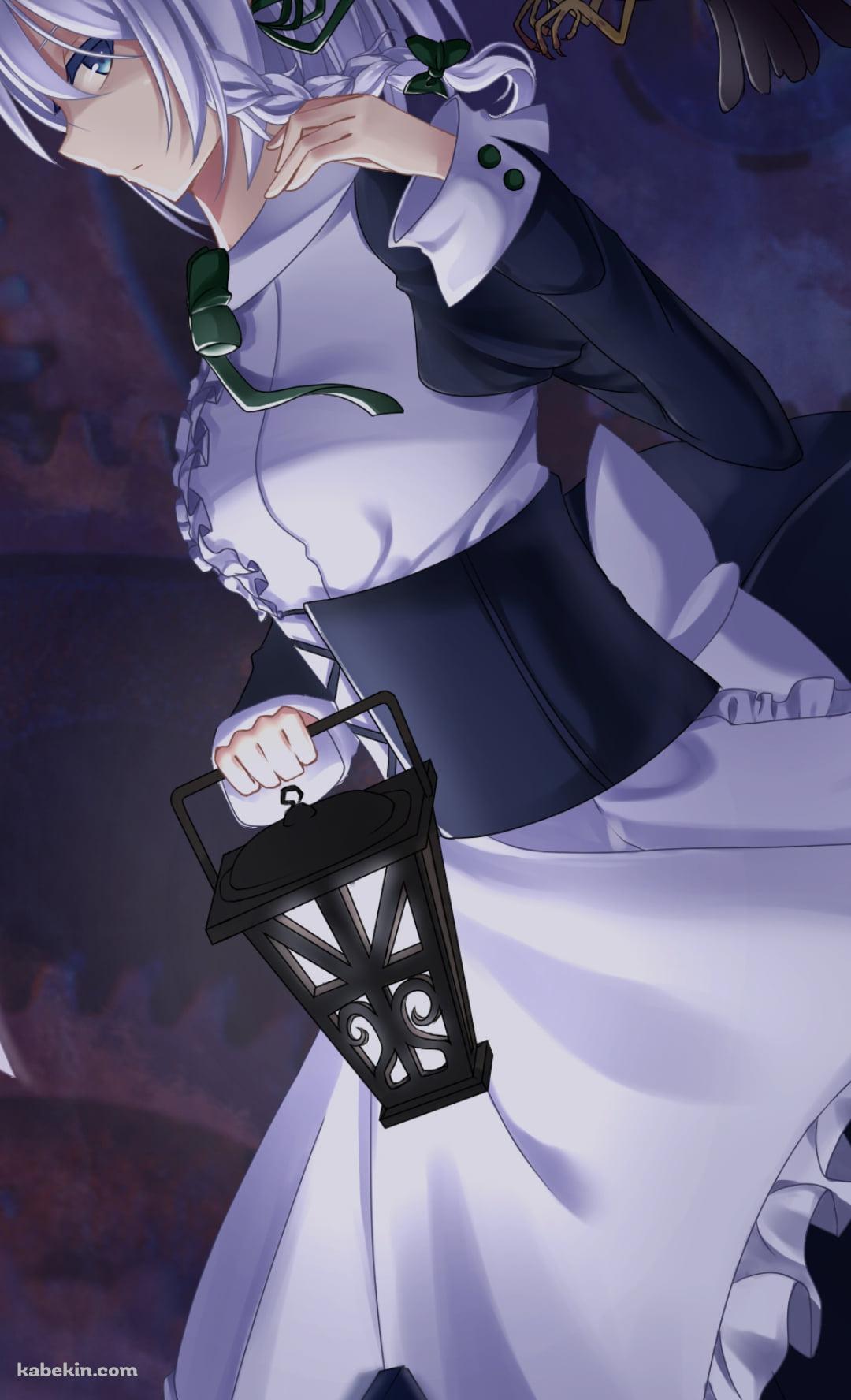 黒いカラスとメイド姿の十六夜咲夜 / 東方のAndroidの壁紙(1080px x 1776px) スマホ用
