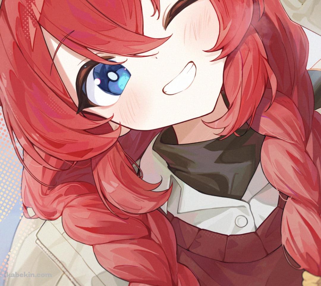 ウィンクして挨拶する小塗マキ / ブルアカのAndroidの壁紙(1080px x 960px) スマホ用
